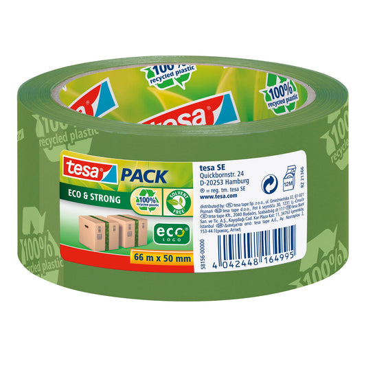 tesa® Packband tesapack® Eco & Strong 50 mm x 66 m (B x L) grün 100 % recycled plastic