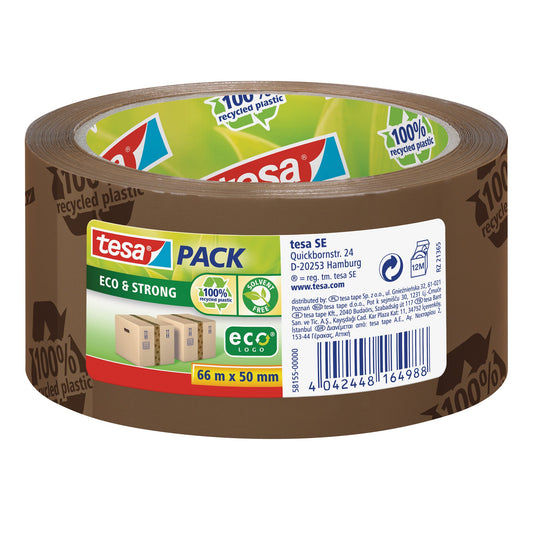 tesa® Packband tesapack® Eco & Strong 50 mm x 66 m (B x L) braun 100 % recycled plastic
