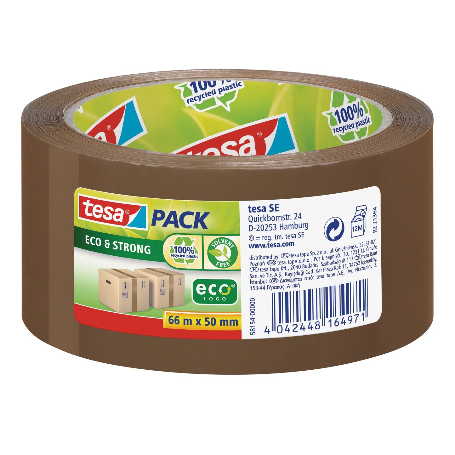 tesa® Packband tesapack® Eco & Strong 50 mm x 66 m (B x L) braun