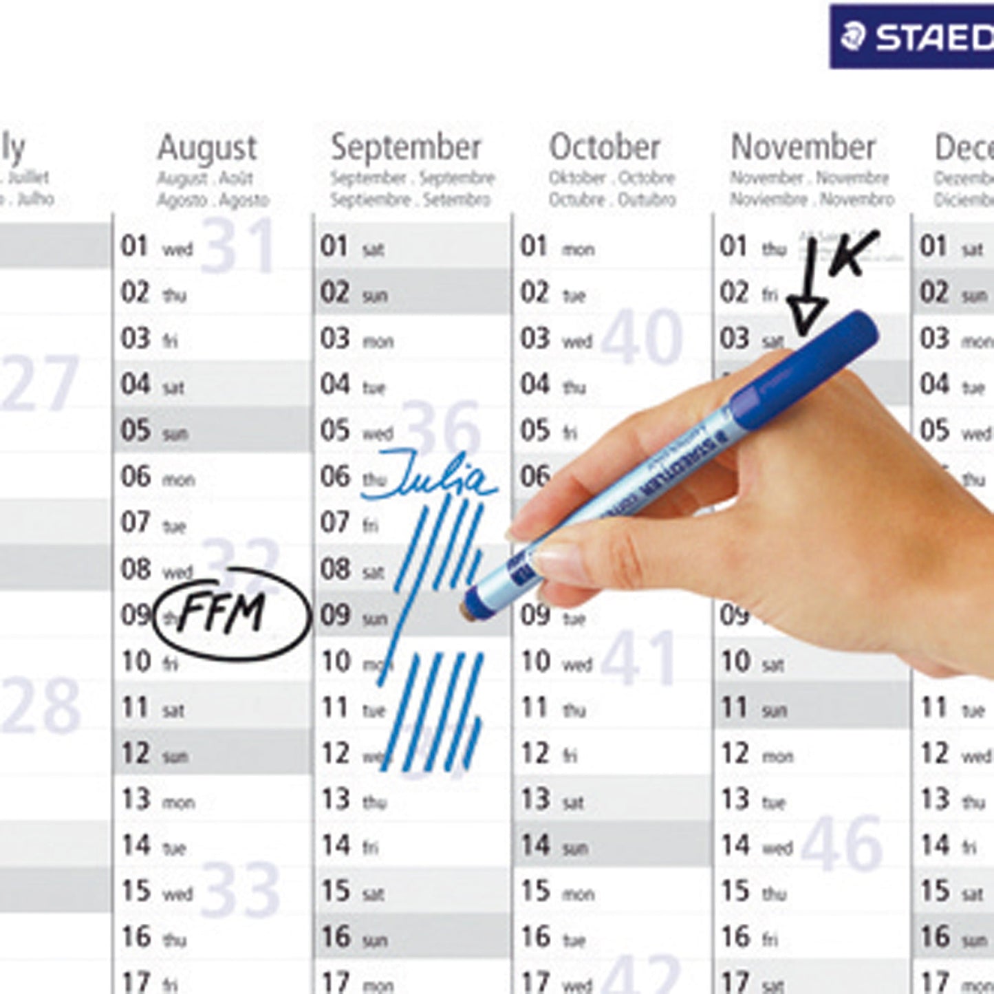 STAEDTLER® Folienstift Lumocolor® correctable 305 1mm schwarz nicht dokumentenecht