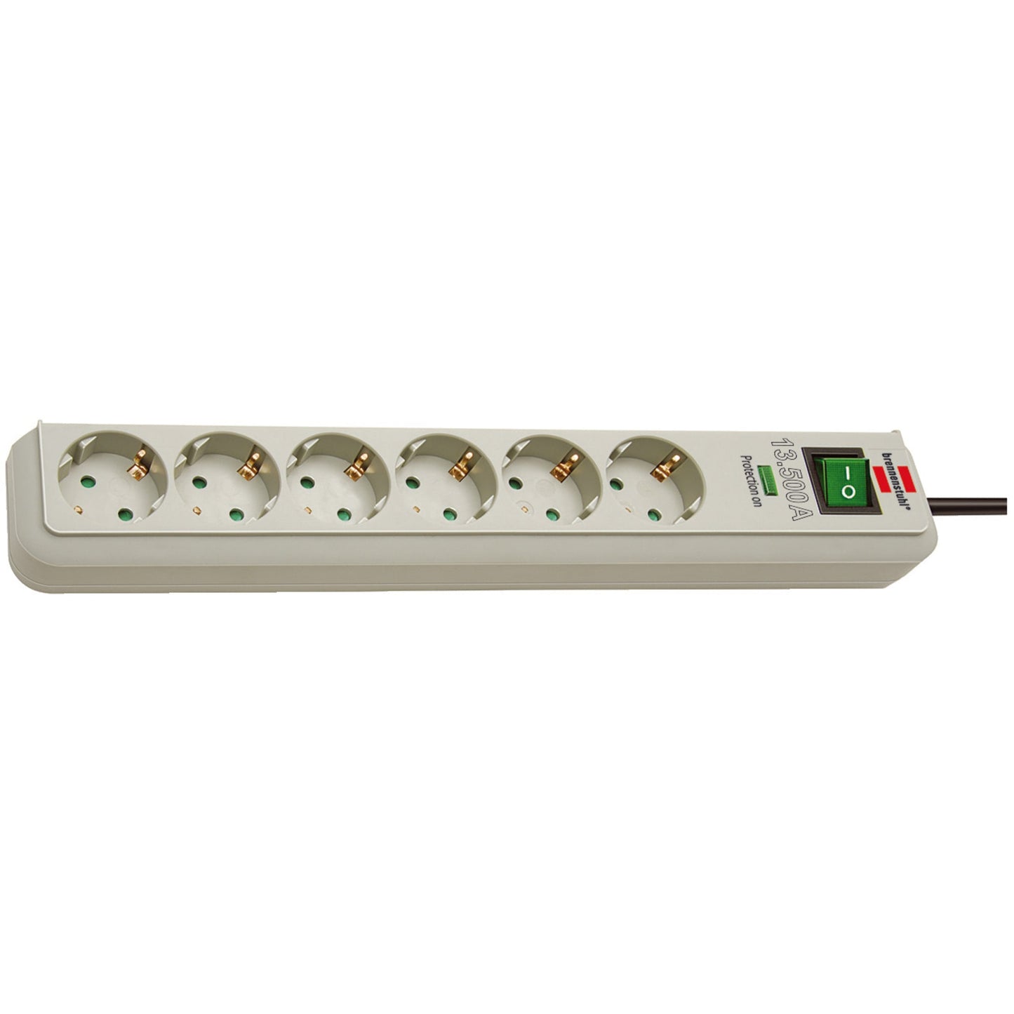 brennenstuhl® Steckdosenleiste Eco-Line 6 Steckdosen PC-grau