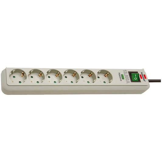 brennenstuhl® Steckdosenleiste Eco-Line 6 Steckdosen PC-grau