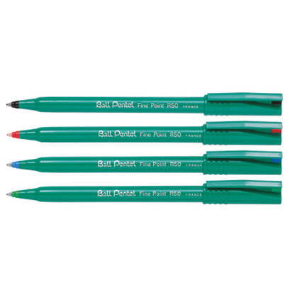 Pentel Tintenroller Ball Pentel® R50 0,4mm rot Rundspitze nicht dokumentenecht
