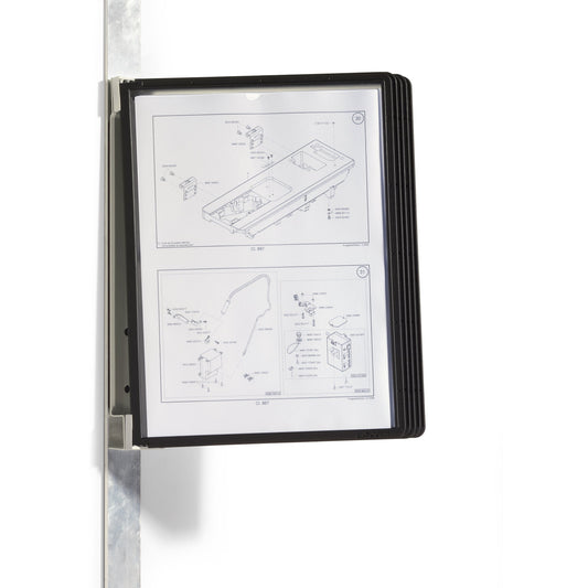 DURABLE Sichttafelwandhalter VARIO® MAGNET WALL 5 DIN A4 Stahl/Polyamid/Polypropylen/Polyethylen schwarz 5 Sichttafeln