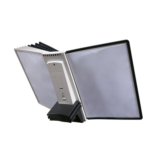 DURABLE Sichttafelständer SHERPA® EXTENSION SET 10 53 x 40,5 x 37 cm (B x H x T) ABS Kunststoff/Polypropylen Anzahl der mitgelieferten Sichttafeln: 10 Sichttafeln je 5 x schwarz, grau