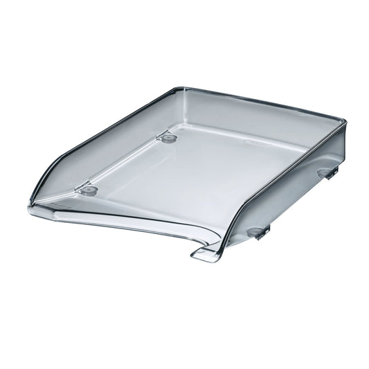 Leitz Briefablage Elegant DIN A4, Überbreite Polystyrol Farbe: grau transparent