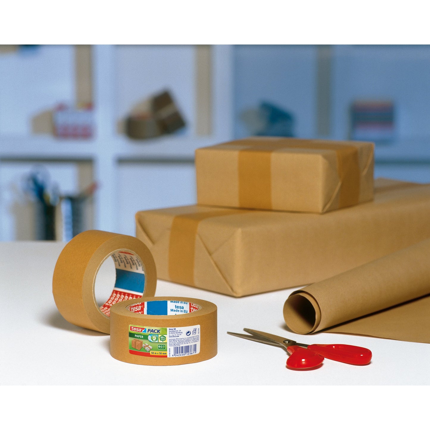 tesa® Packband tesapack® Paper 50 mm x 50 m (B x L) Synthesekautschuk braun