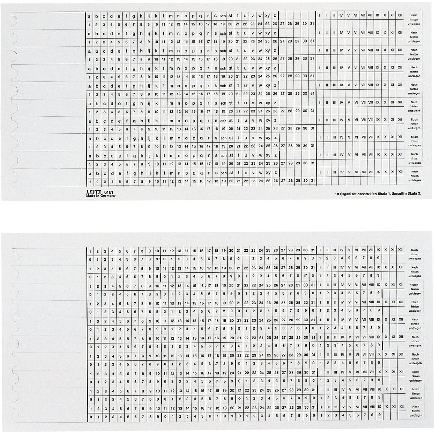 Leitz Organisationsstreifen ALPHA® 317mm Karton weiß 100 St./Pack.