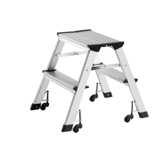 ALCO Trittleiter 41 x 44 cm (B x H) 150kg Aluminium silber 2 Stufen