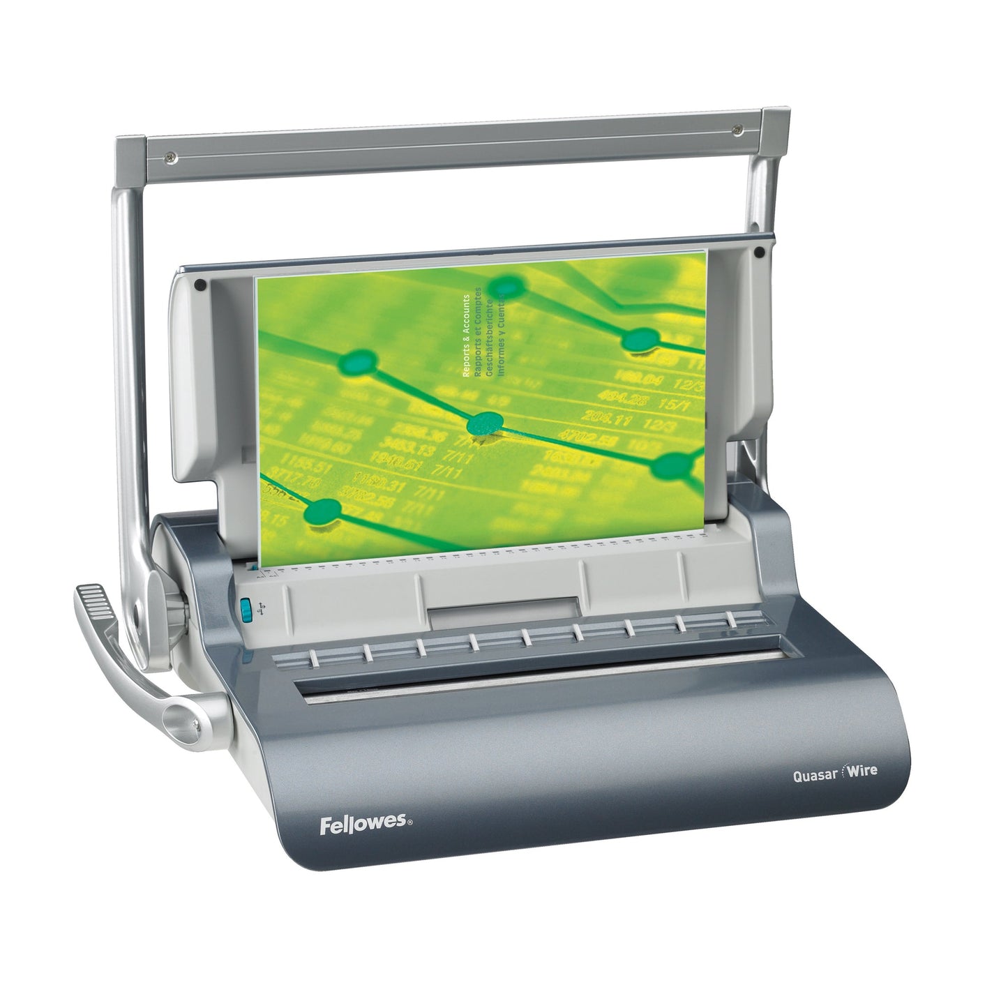 Fellowes® Drahtbindegerät Quasar Wire 47 x 13,2 x 41,2 cm (B x H x T) DIN A4 14mm grau