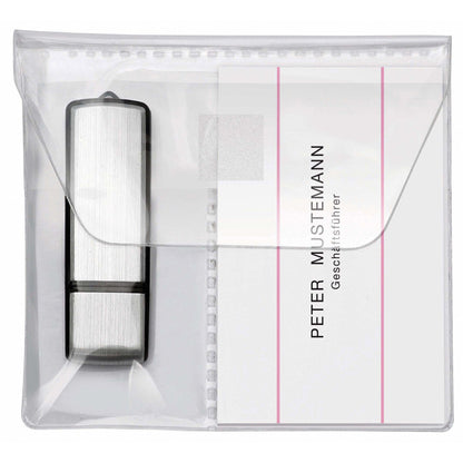 Veloflex USB-Stick Hülle 10 x 10 cm (B x H) 2 USB-Sticks/1 USB-Stick, 1 Visitenkarte Polypropylen transparent 5 St./Pack.