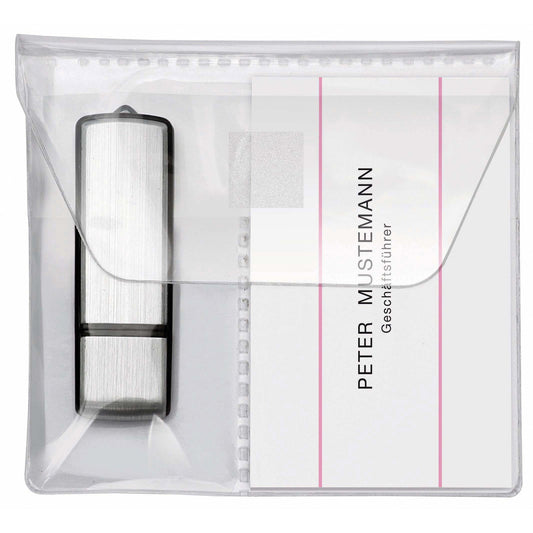 Veloflex USB-Stick Hülle 10 x 10 cm (B x H) 2 USB-Sticks/1 USB-Stick, 1 Visitenkarte Polypropylen transparent 5 St./Pack.