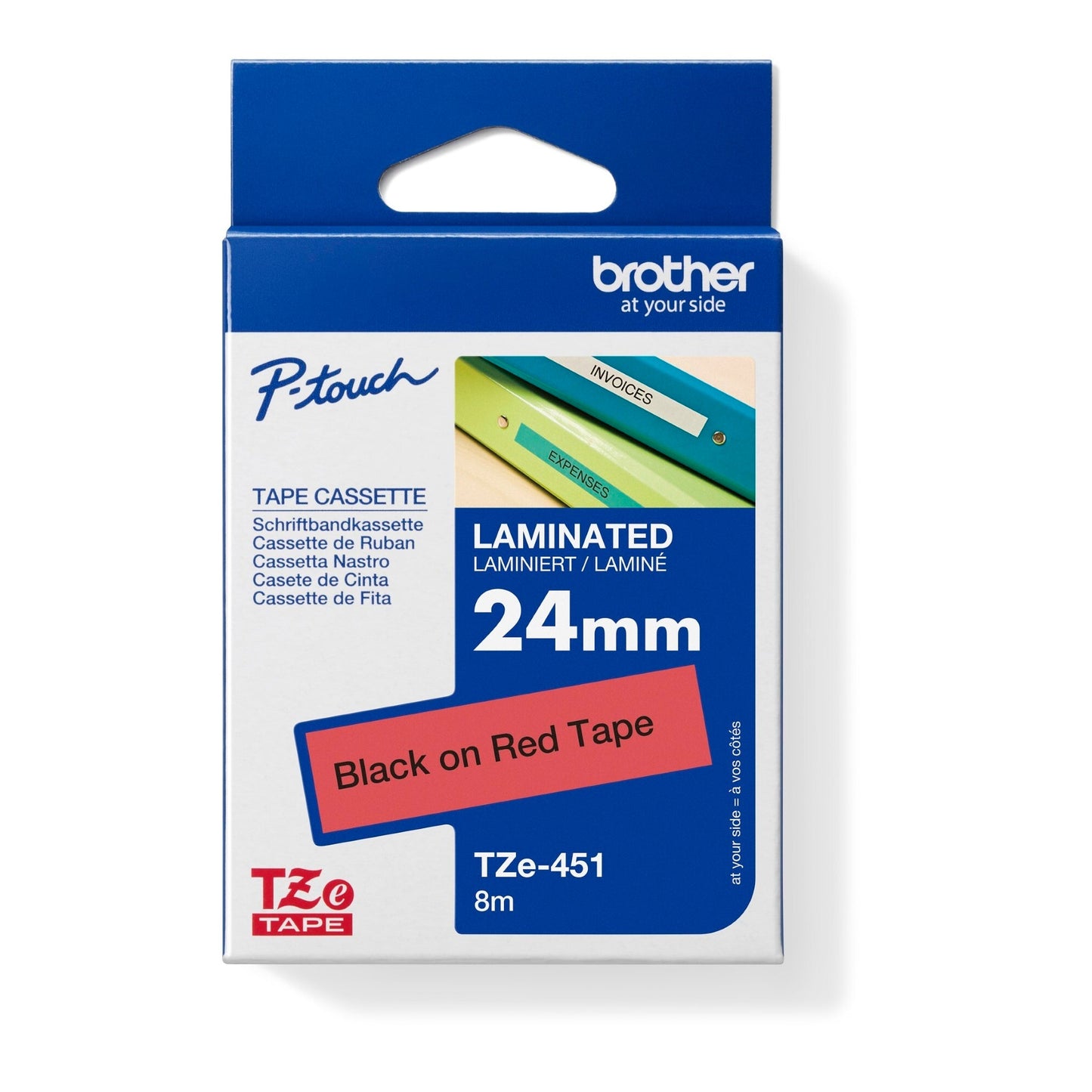 Brother Schriftbandkassette P-touch 24 mm x 8 m (B x L) rot schwarz