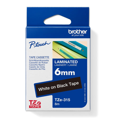 Brother Schriftbandkassette P-touch 6 mm x 8 m (B x L) schwarz weiß