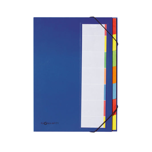 PAGNA Ordnungsmappe Deskorganizer Premium DIN A4 225g/m² Karton, Polypropylenfolie kaschiert Farbe: blau Farbe des Fächerblocks: mehrfarbig 7 Fächer