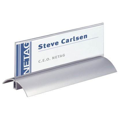 DURABLE Tischnamensschild DESK PRESENTER DE LUXE 210 x 61 mm (B x H) Acryl/Aluminium transparent 2 St./Pack.