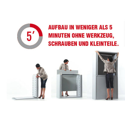 Paperflow Rollladenschrank easyOffice® 1.100 x 2.040 x 415 mm (B x H x T) 4 Fachböden anthrazit weiß
