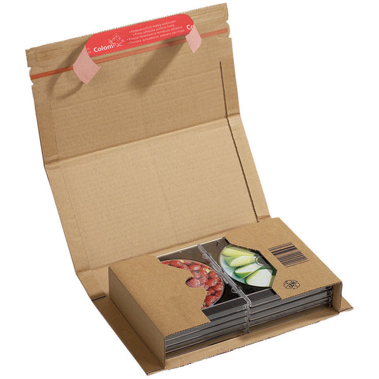 ColomPac® Versandkarton Universal Innenmaße: 25,1 x -6 x 16,5 cm (B x H x T) Außenmaße: 29,9 x 8 x 17,5 cm (B x H x T) Kraftliner Wellpappe 1-wellig braun