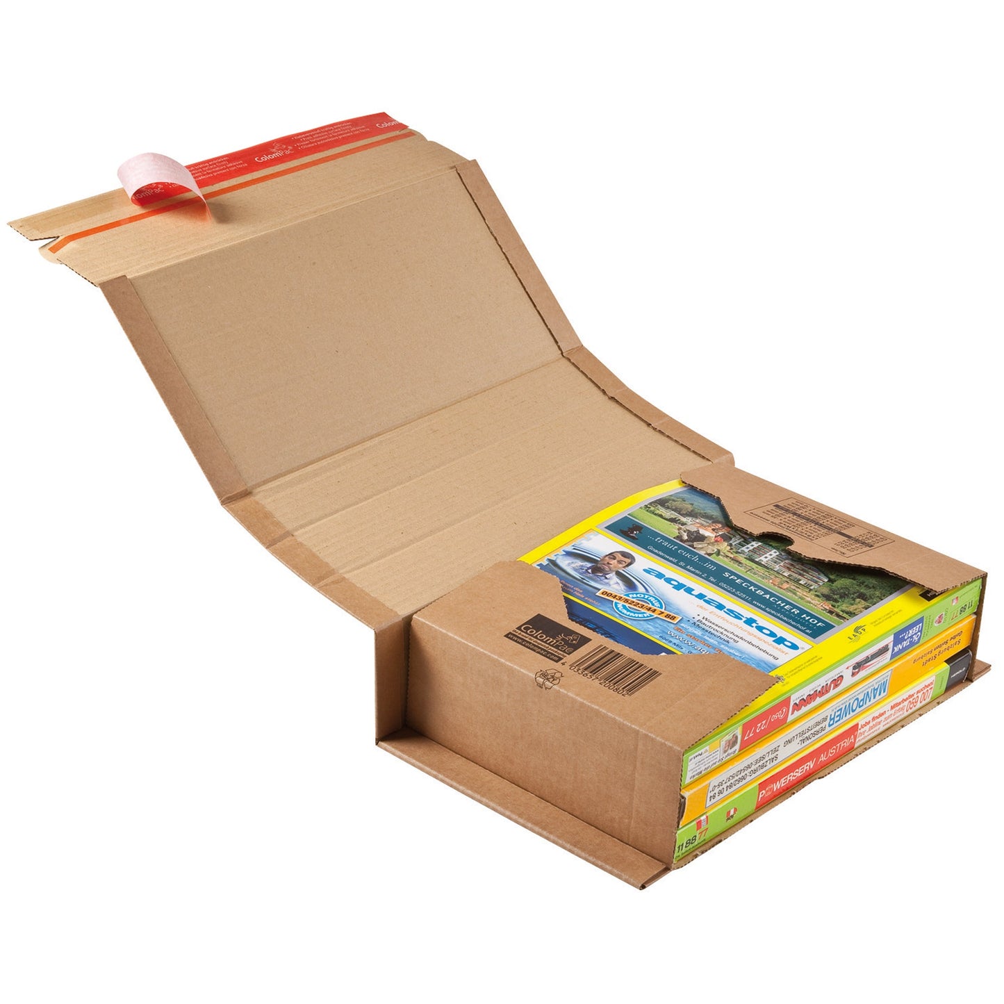 ColomPac® Versandkarton Universal Innenmaße: 32,5 x -8 x 25 cm (B x H x T) Außenmaße: 38 x 10 x 26,5 cm (B x H x T) Kraftliner Wellpappe 1-wellig braun