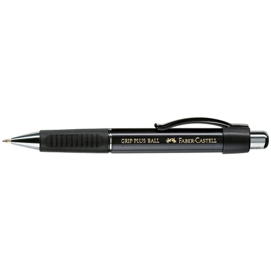 Faber-Castell Kugelschreiber GRIP PLUS BALL 0,5mm blau Mine auswechselbar dokumentenecht Schaftfarbe: black