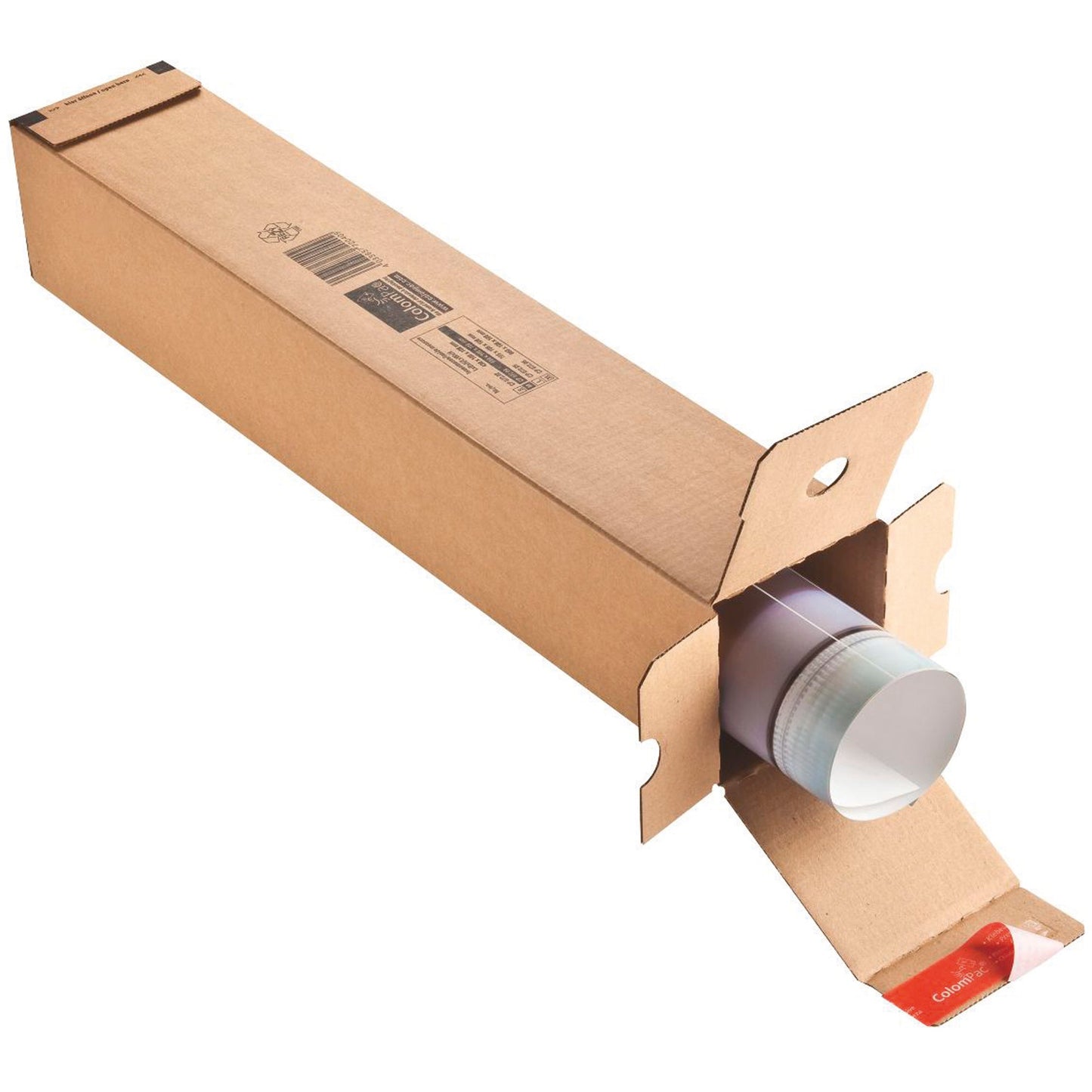 ColomPac® Versandhülse 10,8 x 10,8 x 86 cm (B x H x L) mit Haftklebung Kraftliner Wellpappe braun