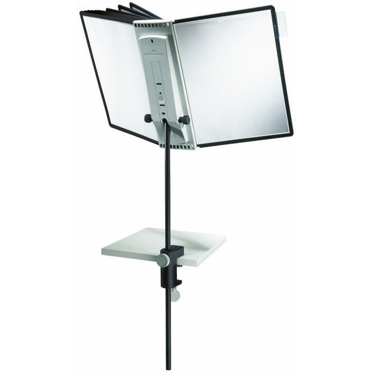 DURABLE Sichttafelständer SHERPA® Display System Desk Clamp 10 25 x 60 x 8,8 cm (B x H x T) Polypropylen/Stahl/ABS Kunststoff Anzahl der mitgelieferten Sichttafeln: 10 Sichttafeln schwarz