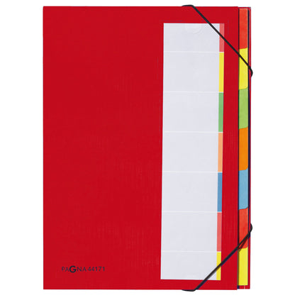PAGNA Ordnungsmappe Deskorganizer Premium DIN A4 225g/m² Karton, Polypropylenfolie kaschiert Farbe: rot Farbe des Fächerblocks: mehrfarbig 7 Fächer