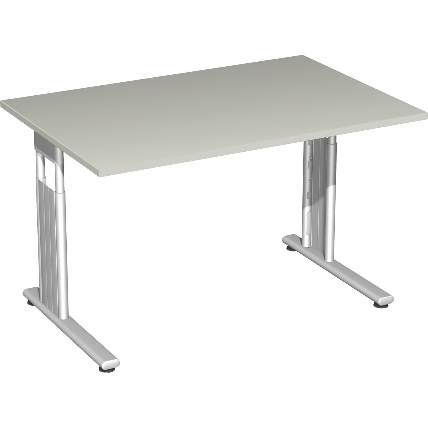 Geramöbel Schreibtisch C Fuß Flex Maße: 1.200 x 680-820 x 800 mm (B x H x T) Dreischicht-Feinspan lichtgrau