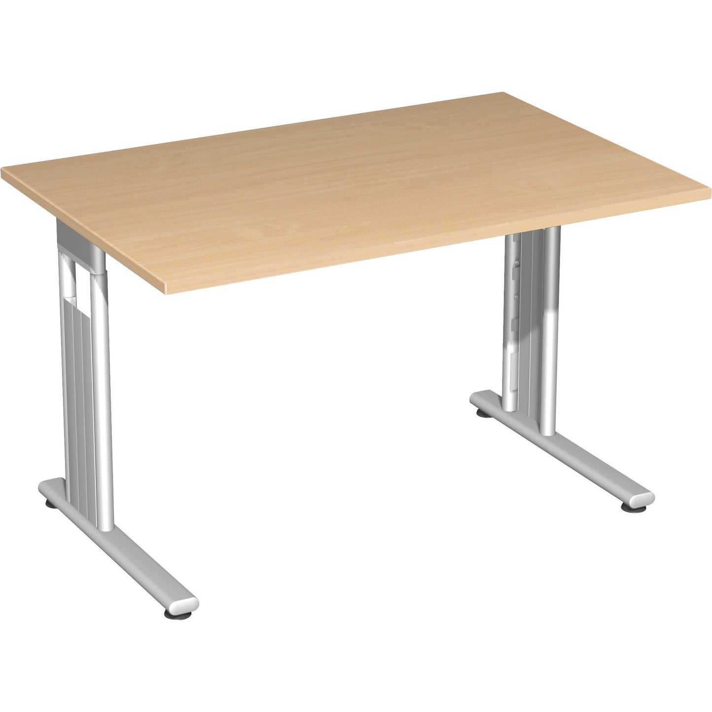 Geramöbel Schreibtisch C Fuß Flex Maße: 1.200 x 680-820 x 800 mm (B x H x T) Dreischicht-Feinspan buche