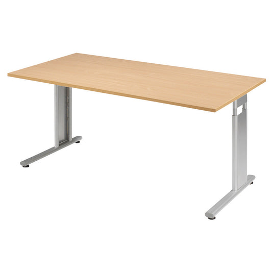Geramöbel Schreibtisch C Fuß Flex Maße: 1.600 x 680-820 x 800 mm (B x H x T) Dreischicht-Feinspan buche