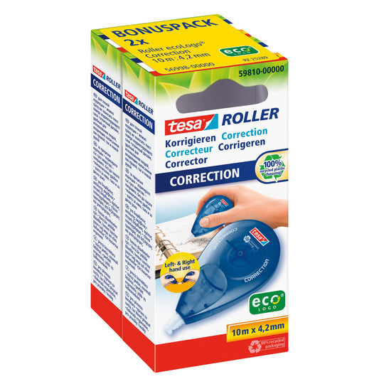 tesa® Korrekturroller Left & Right 4,2 mm x 10 m (B x L) seitliche Anwendung 2 St./Pack.