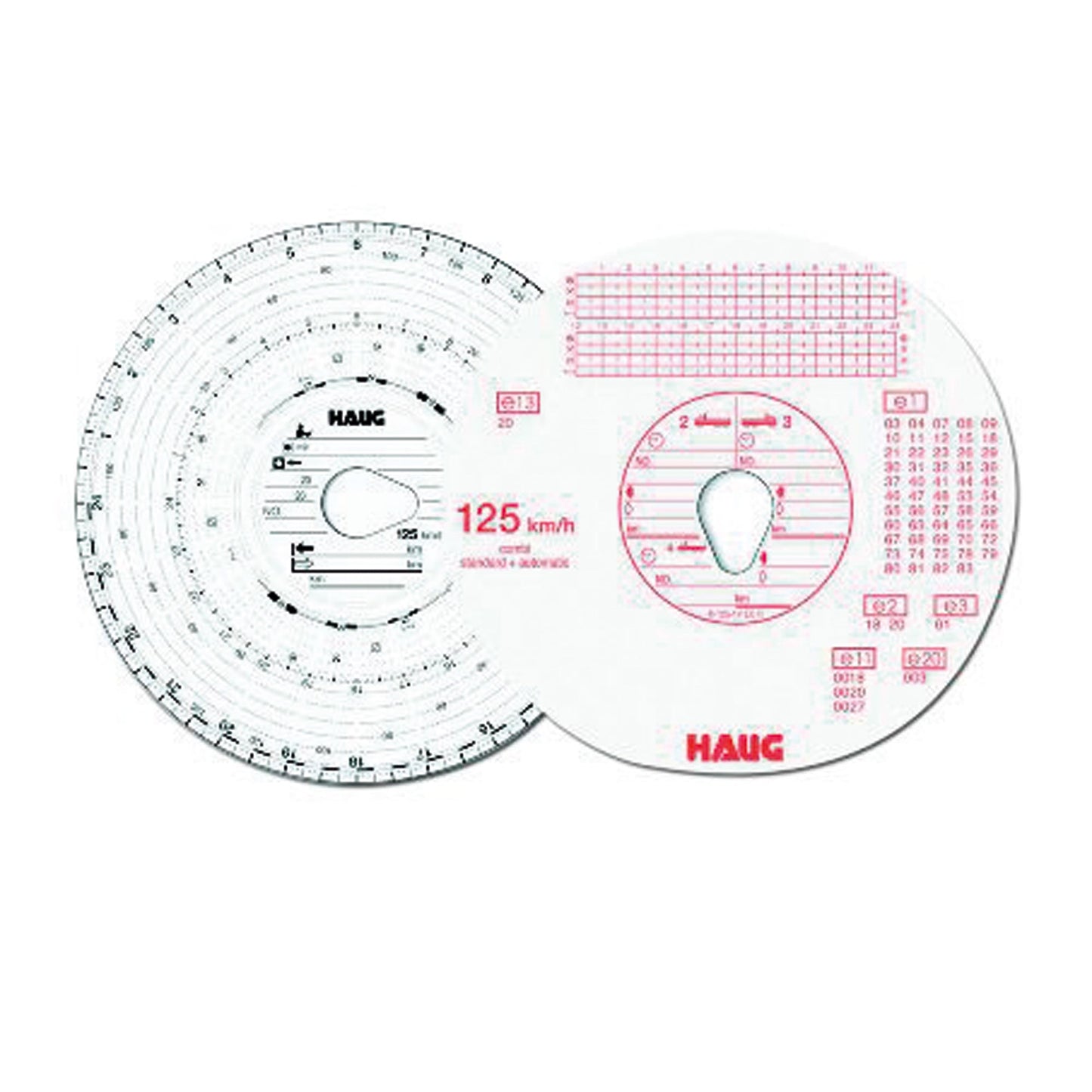 HAUG Diagrammscheibe 123mm 100 Bl. 100 St./Pack.
