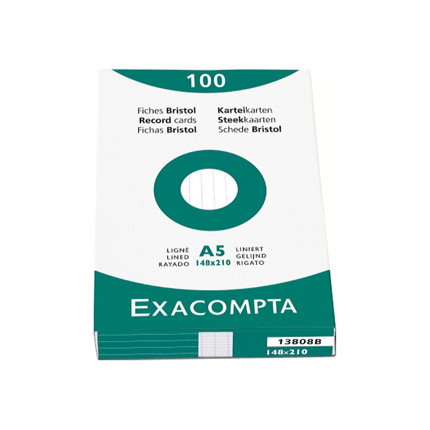 Exacompta Karteikarte DIN A8 blanko weiß 100 St./Pack.
