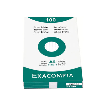 Exacompta Karteikarte DIN A8 blanko weiß 100 St./Pack.