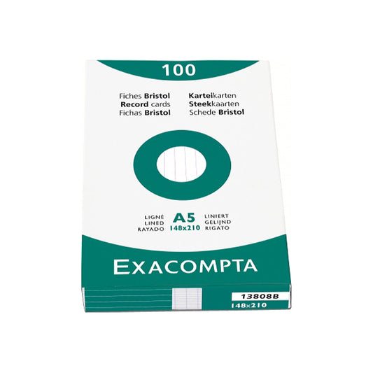 Exacompta Karteikarte DIN A8 blanko weiß 100 St./Pack.