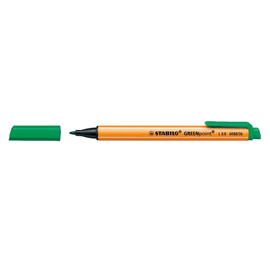 STABILO® Fasermaler GREENpoint® 0,8mm grün nicht auswaschbar