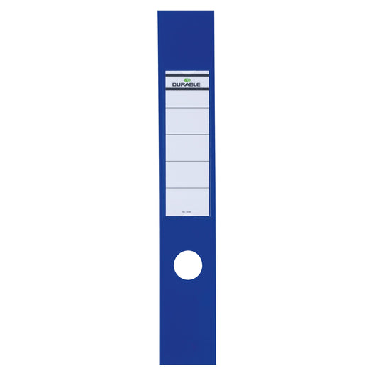 DURABLE Ordnerrückenetikett ORDOFIX® breit/lang 60 x 390 mm (B x H) selbstklebend mit Griffloch blau 10 Etik./Pack.