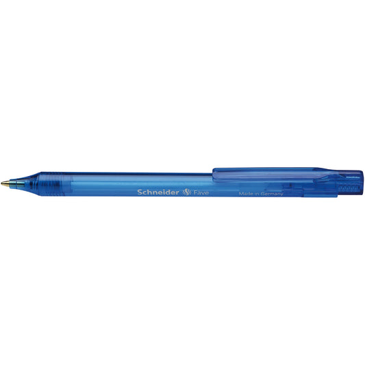 Schneider Kugelschreiber Fave 0,5mm blau Mine auswechselbar dokumentenecht Schaftfarbe: blau/transparent