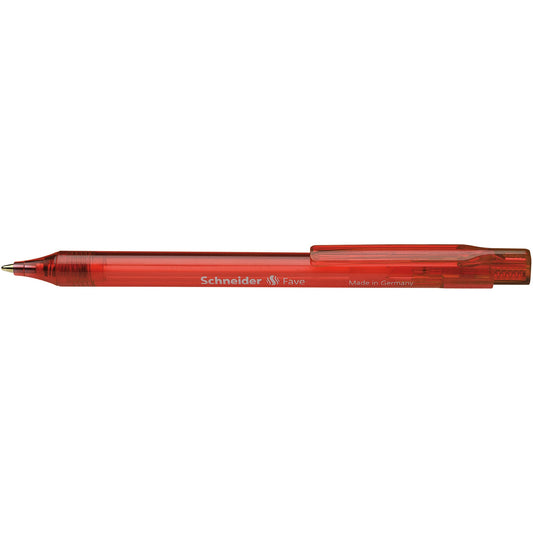 Schneider Kugelschreiber Fave 0,5mm rot Mine auswechselbar dokumentenecht Schaftfarbe: rot/transluzent