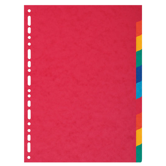 Exacompta Ordnerregister DIN A4 blanko Colorspankarton mehrfarbig 10 Registerblätter