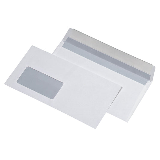 MAILmedia Briefumschlag DIN lang 220 x 110 mm (B x H) mit Haftklebung mit Fenster 80g/m² weiß 1.000 St./Pack.