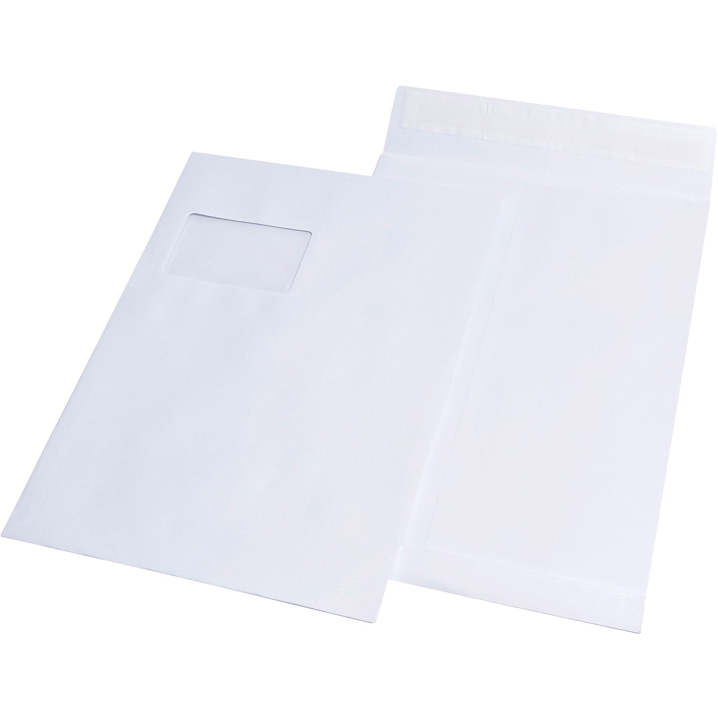 MAILmedia Faltentasche DIN C4 229 x 324 mm (B x H) mit Fenster 120g/m² mit Haftklebung Kraftpapier weiß 100 St./Pack.
