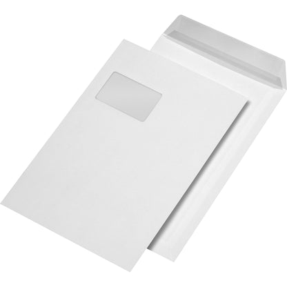 SECURITEX® Versandtasche DIN C4 229 x 324 mm (B x H) mit Haftklebung mit Fenster 130g/m² weiß 100 St./Pack.