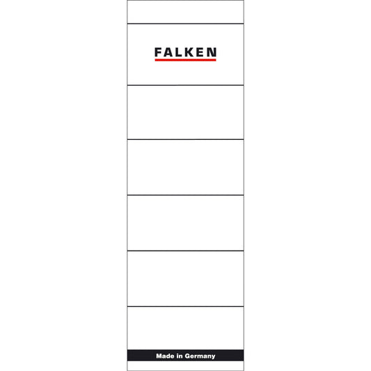 Falken Ordnerrückenetikett breit/kurz 60 x 190 mm (B x H) selbstklebend ohne Griffloch weiß 10 Etik./Pack.