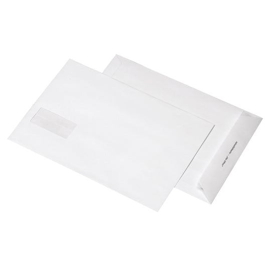 MAILmedia Versandtasche DIN B4 250 x 353 mm (B x H) mit Haftklebung mit Fenster 120g/m² ohne Fadenverstärkung weiß 250 St./Pack.