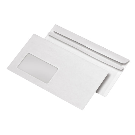 MAILmedia Briefumschlag DIN lang 220 x 110 mm (B x H) mit Selbstklebung mit Fenster 75g/m² weiß 1.000 St./Pack.