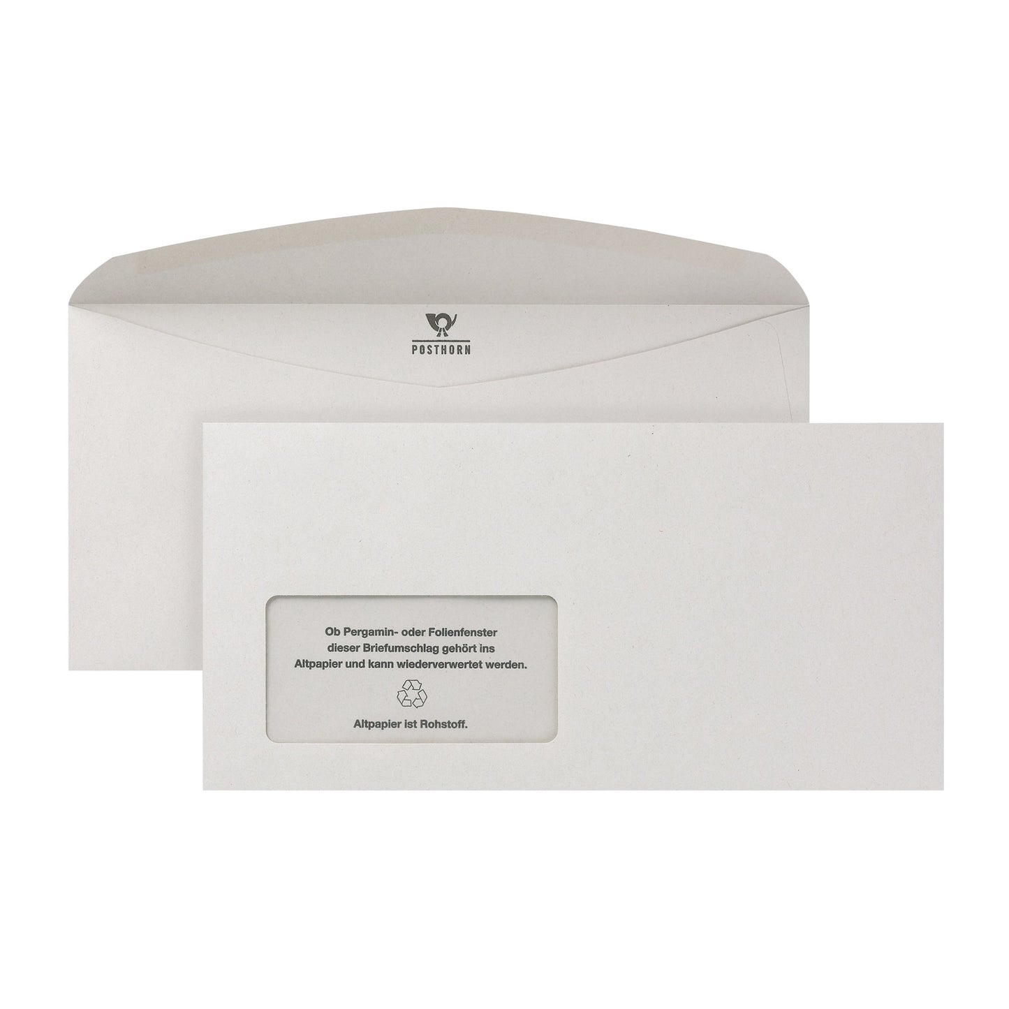 POSTHORN Briefumschlag 2000 DIN C6/C5 229 x 114 mm (B x H) mit gummierter Klappe mit Fenster 80g/m² grau 1.000 St./Pack.
