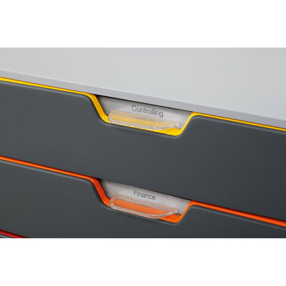 DURABLE Schubladenbox VARICOLOR® 5 5 Schubladen DIN A4, DIN C4, Folio, Letter ABS Kunststoff/Polystyrol Gehäusefarbe: grau Farbe der Schublade: anthrazit/mehrfarbig