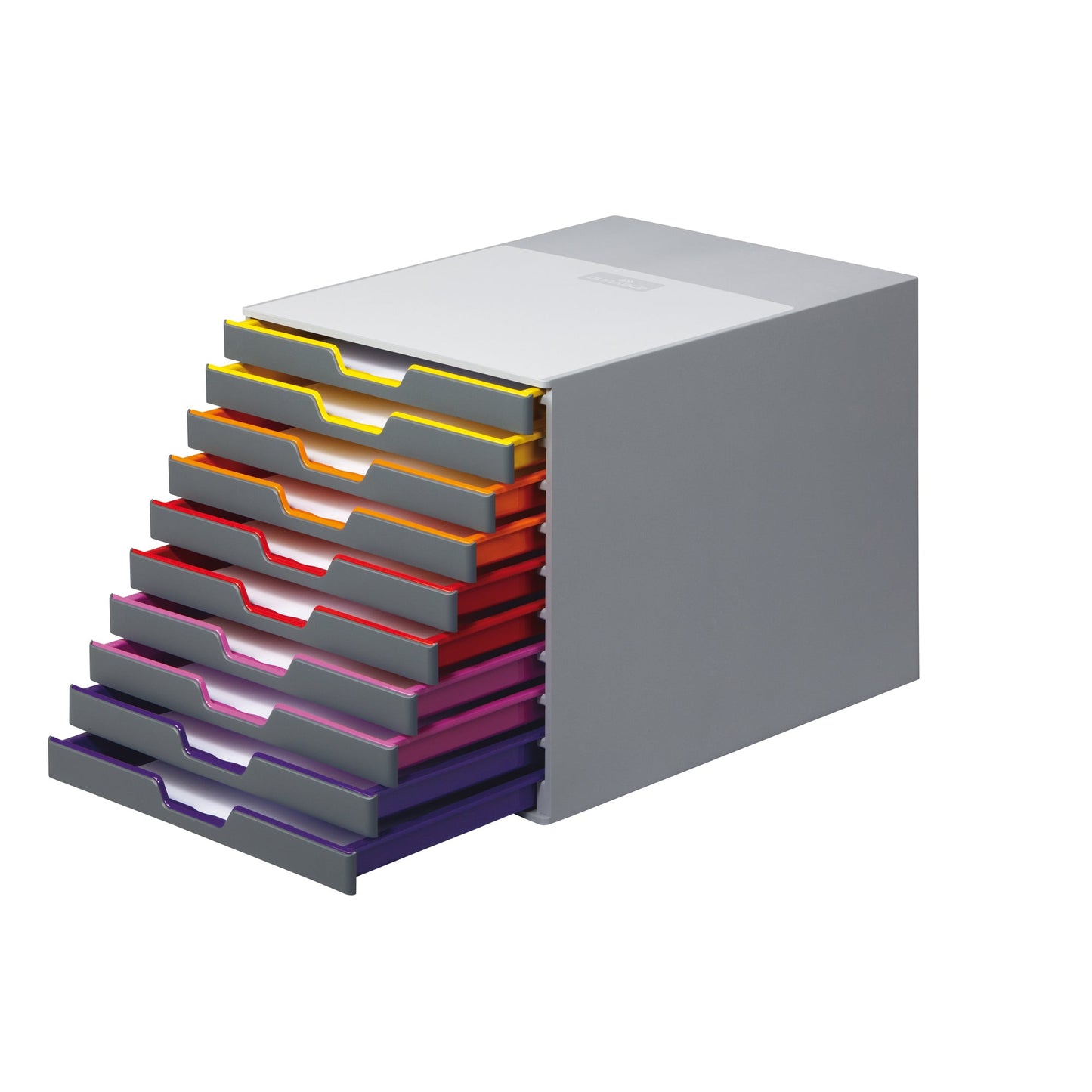 DURABLE Schubladenbox VARICOLOR® 10 10 Schubladen DIN A4, DIN C4, Folio, Letter ABS Kunststoff/Polystyrol Gehäusefarbe: grau Farbe der Schublade: anthrazit/mehrfarbig