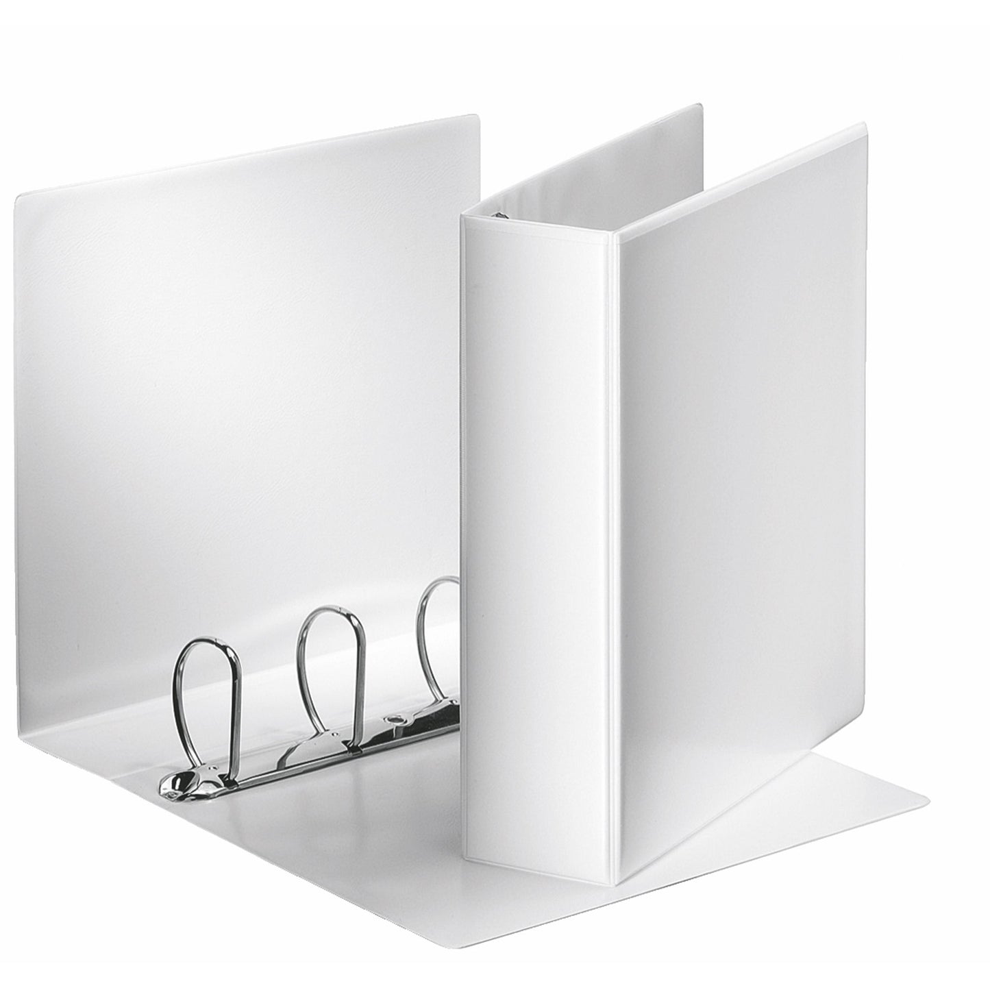 Esselte Präsentationsringbuch 86mm DIN A4 4 Ringe, D-Mechanik Graupappe weiß